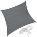 Tectake Vierkant zonneluifel van polyethyleen - grijs 540 x 540 cm - 403894