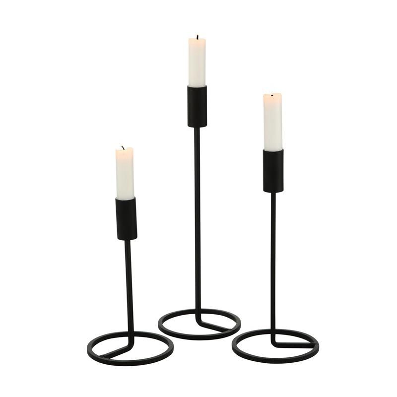 Boltze Home Kaarsstandaard Fio Set A 3 - Zwart - Staal - Multi