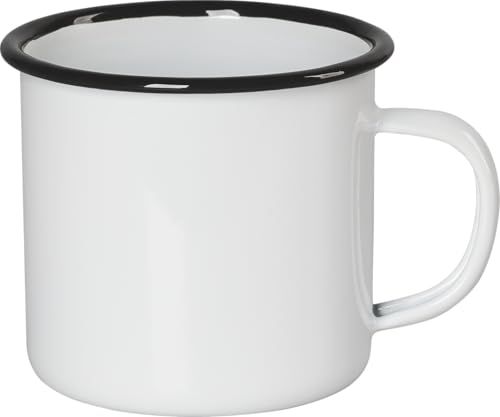 KNORR prandell White Pot with Black Rim, 9cm Diameter, 8cm Height