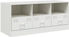 vidaXL Meuble TV 99x39x44 cm acier blanc