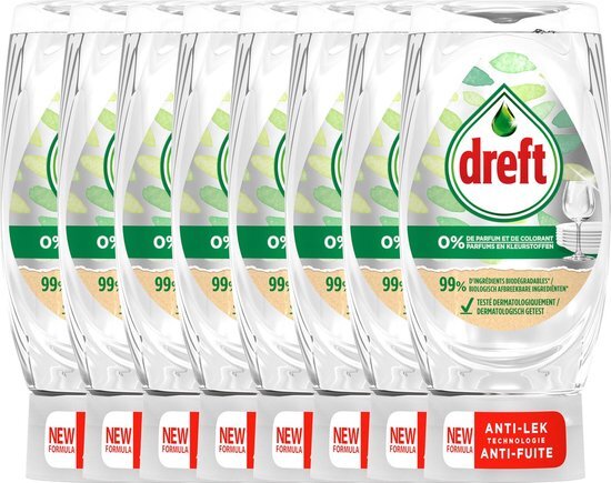 8x Dreft Afwasmiddel Pure &amp; Clean 370 ml