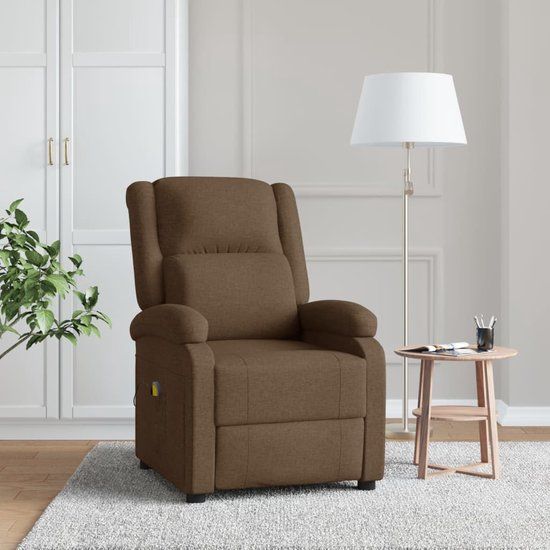 vidaXL Massagestoel Stof Bruin