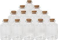 Merkloos Kleine Flesjes - 24x - glas - kurken dop - 30 ml - traktatie uitdeelflesjes - set mini glazen flesjes met kurk