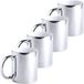 Merkloos / Sans marque Makito Western Europe Mok - 4x - metallic zilver - keramiek - 350 ml