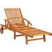 Transat de jardin avec coussin bois d'acacia massif