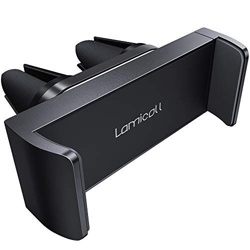 Lamicall autotelefoonhouder - universele ventilatierooster 360 roterende ventilatieroosterhouder voor telefoon - Zwart [Dubbele ventclips]