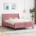 Maison Exclusive - Lit double exclusif avec sommier et matelas, couleur rose, dimensions 120 x 200 cm, revêtement en velours