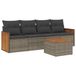 VidaXL 4-delige loungeset voor de tuin met kussens, grijs, polyrotan