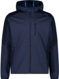 CMP Jas met rits, Herfst/Winter 2025, Mannen, 3XL, Zwart/Blauw, Polyester, Softshell, Waterafstotend, Winddicht, Met capuchon