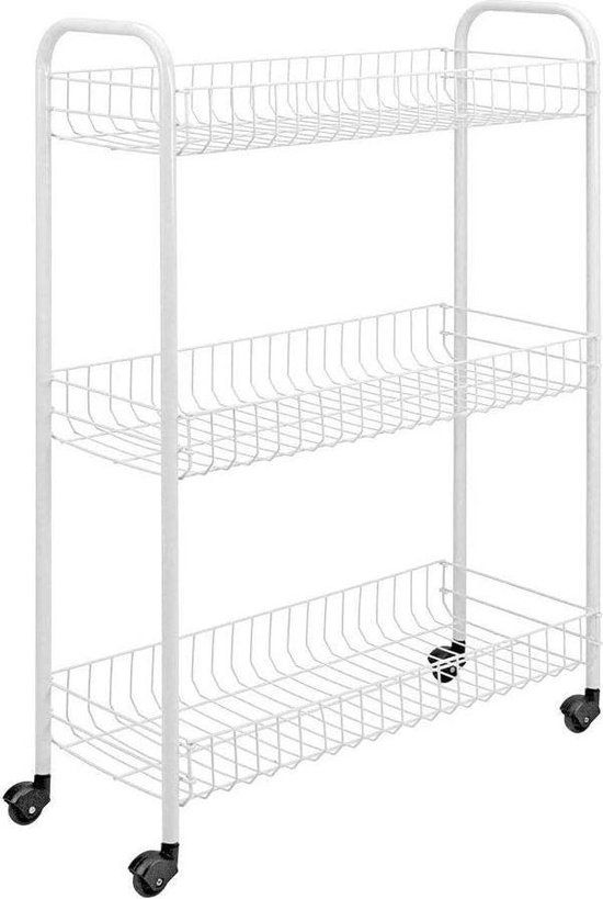 Metaltex Slim Keukentrolley - 3 manden - Wit
