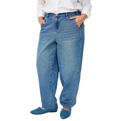 Zizzi high waist loose fit jeans medium blue denim