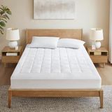 Madison Park Wolk Zachte Overgevulde Pluche Bed Protector Waterdichte Matrashoes Queen Wit