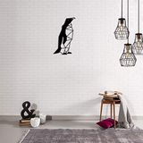 Homemania Wanddecoratie pinguïn van metaal, kleur: zwart.