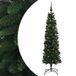 vidaXL - Smalle - kunstkerstboom - met - kerstbal - 150 - cm - 150 - LED's - Warmwit