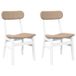 vidaXL Eetkamerstoelen 2 stuks Massief Hout Rubber Wit