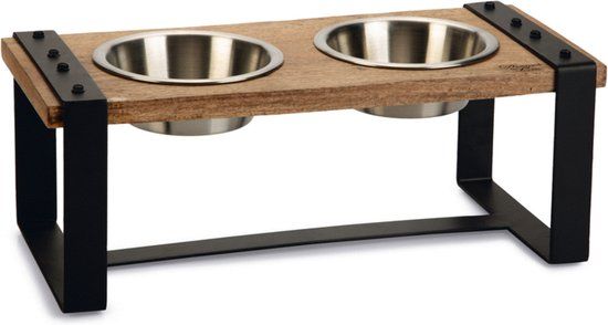 Designed by Lotte Karinto Voerbak Hond - Bruin - Hout