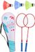 Eddy Toys Badminton Set 5-delig - 2 Badmintonrackets, 3 Shuttles en Draagtas - Gemaakt van Kunststof en IJzer - Inclusief Hoes - Geschikt voor Kinderen en Volwassenen - Blauw/Rood