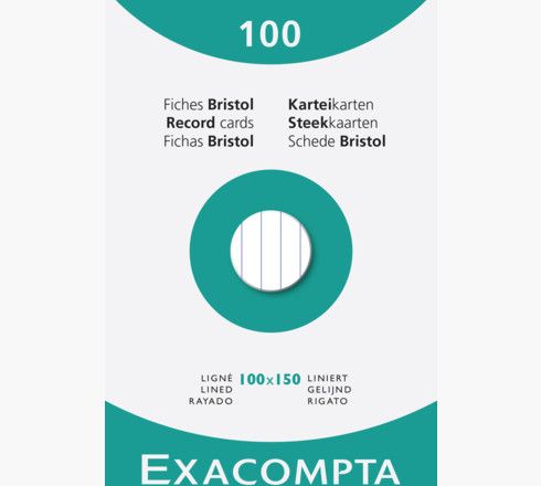 Exacompta System Card 100 x 150 mm Lined White