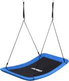 Relaxdays Nestschommel - blauw - 150x80 cm - textiel - met ophangtouwen - voor kinderen