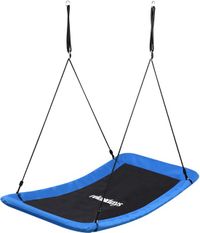 Relaxdays Nestschommel - blauw - 150x80 cm - textiel - met ophangtouwen - voor kinderen