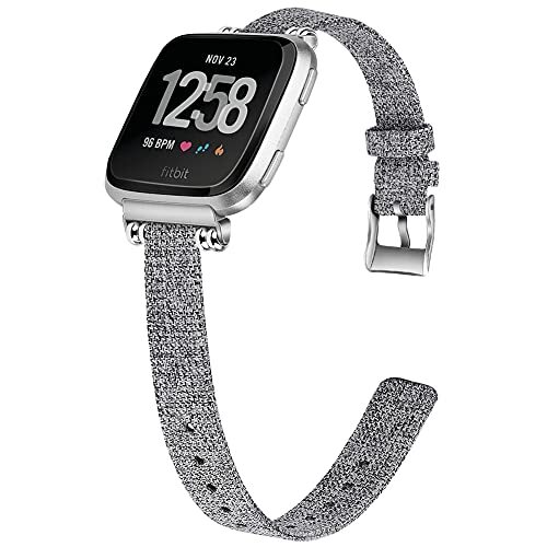Chainfo compatibel met Fitbit Versa 2 / Versa 2 SE/Versa Lite/Versa smartwatch Watch Band, Canvas Fabric Sport Strap Replacement Watchband Wristband for Smart Watch (Pattern 2)