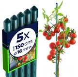 KADAX Bloemensteun, 5 stuks, 150 cm, Staal, Kunststof Gecoat