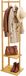 Merkloos / Sans marque Relaxdays Kapstok van bamboe en MDF met planken, haken en stang, 155 x 38 x 30 cm, naturel