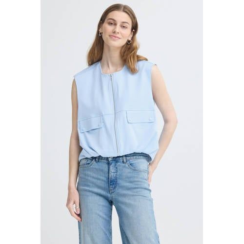 ICHI gilet lichtblauw