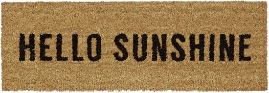 Relaxdays Deurmat Kokos Hello Sunshine - Kokosmat Antislip Voetmat Doormat