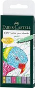 Faber-Castell Tekenstift Pitt Artist Pen Brush etui a 6 stuks pastel