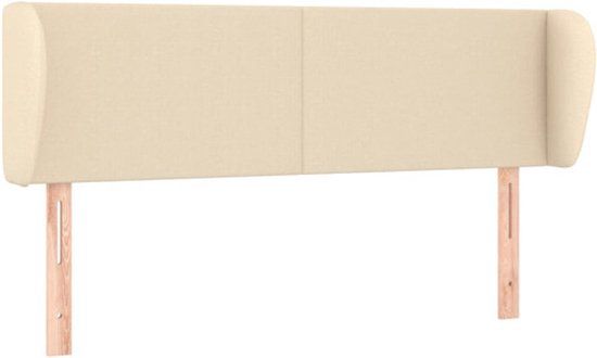 vidaXL Hoofdbord - Stof - Crèmekleurig - 147x23x78/88 cm