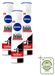 Nivea 3 x Black & White Max Protection Deodorantspray - 150 ml - Voorraadverpakking - 3 stuks