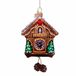Vondels Glazen kerstbal - koekoeksklok 10cm bruin 1 pièce
