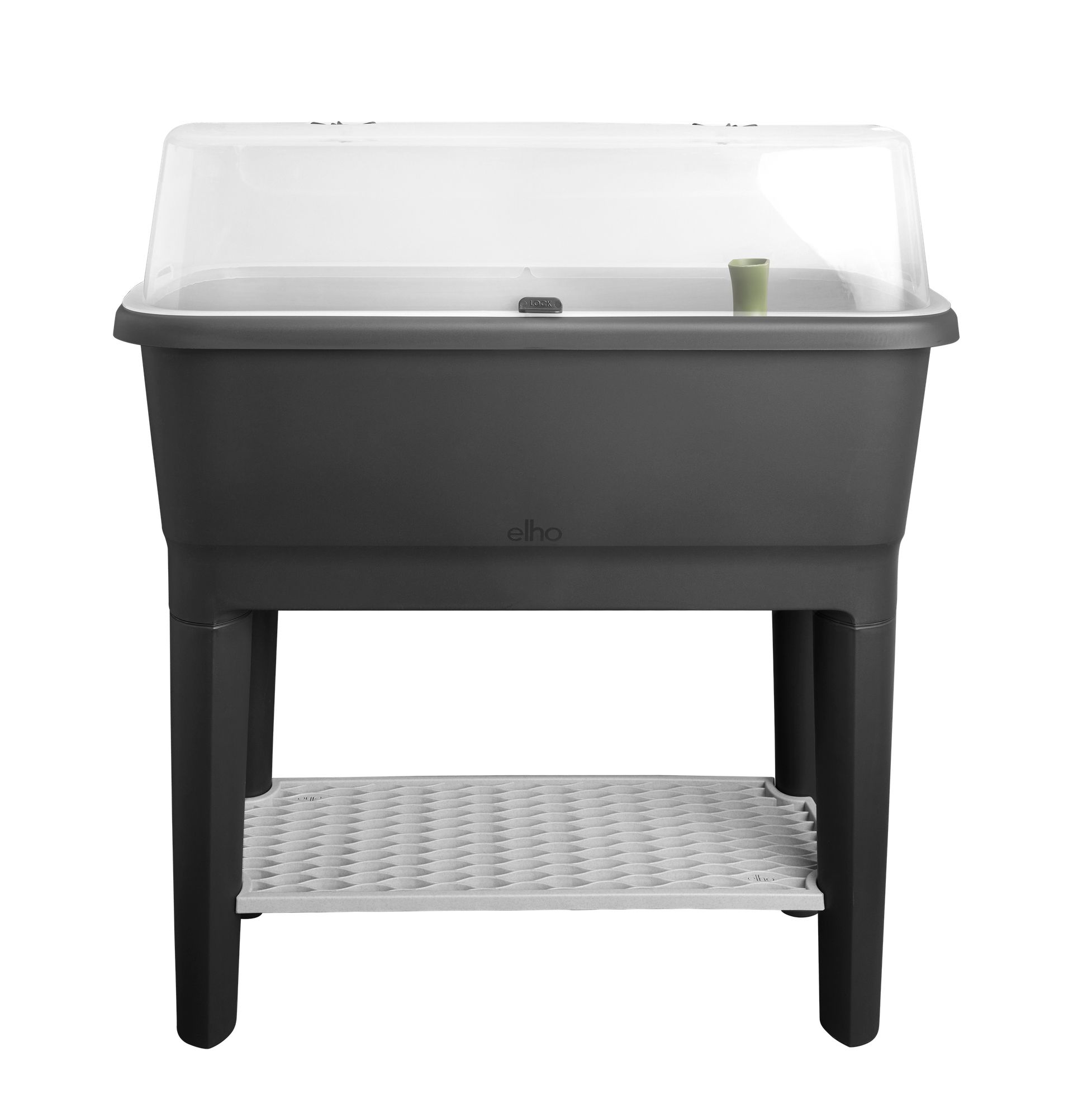 Elho Noa Kweektafel 80 - Kweekbak op Poten met Deksel - Waterreservoir - Ø 78.5 x H 34.2 cm - Living black