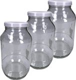 Merkloos / Sans marque Weck 3x Weckpot/inmaakpot met schroefdeksel 1700 ml