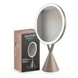 Cecotec FaceCare Make-upspiegel, oplaadbaar, led-verlichting met 3 niveaus, touch-knop, verstelbare hoek, 10 x vergrotingsopzetstuk, 1000 mAh batterij, USB-C, voor make-up en wenkbrauwen
