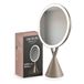 Cecotec FaceCare Make-upspiegel, oplaadbaar, led-verlichting met 3 niveaus, touch-knop, verstelbare hoek, 10 x vergrotingsopzetstuk, 1000 mAh batterij, USB-C, voor make-up en wenkbrauwen