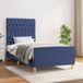 Maison Exclusive - Cadre de lit sans matelas Bleu 90x190 cm Tissu