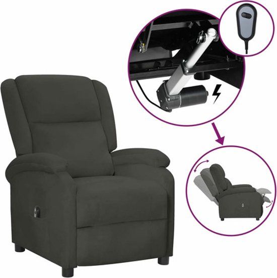 vidaXL Fauteuil elektrisch verstelbaar stof donkergrijs
