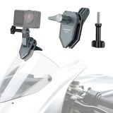 NEEWER Motorfiets voorruit actie camera klem mount, aluminium legering clip met 3-polige adapter & 1/4 inch schroefgat compatibel met GoPro Hero 13 12 DJI adapters voor POV video-opname, AC032