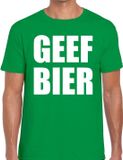 Bellatio Decorations Shoppartners Bv Geef Bier tekst t-shirt groen heren M