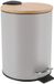Tendance Badkamer prullenbak/afvalbak Bamboo vibe - soft close - lichtgrijs - 3 liter - metaal