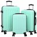 vidaXL Koffer met slot 3 stuks Muntgroen 50 x 31 x 78 cm ABS Kunststof