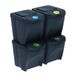 WELL HOME MOBILIARIO & DECORACIÓN Set van 4 gerecyclede vuilnisemmers, antraciet, 4 x 25 l