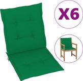 vidaXL Tuinstoelkussens 6 st 100x50x3 cm oxford stof groen