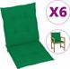 vidaXL Tuinstoelkussens 6 st 100x50x3 cm oxford stof groen
