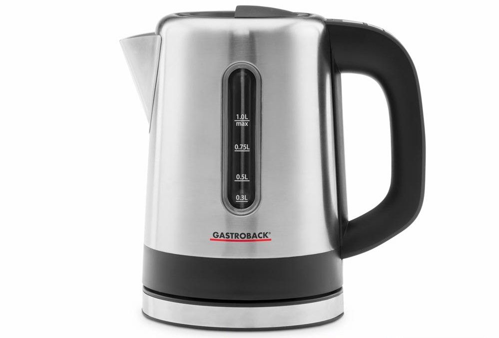 Gastroback Design Mini Waterkoker - 1L - 2200W - Zwart/RVS