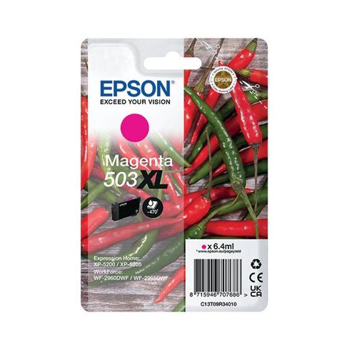 Epson 503XL Magenta Inktcartridge - 470 Pagina's - C13T09R34010