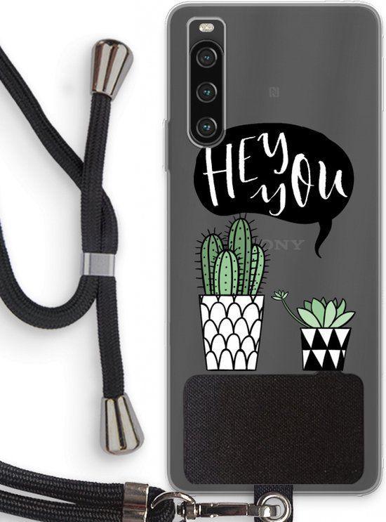 Case Company® - Sony Xperia 10 IV Hoesje met Koord - Hey you cactus - Back Cover