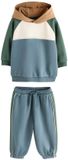 Next - Jongens - Set van hoodie en joggingbroek met kleurblokken - Groen